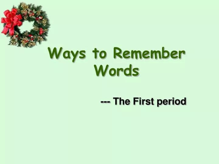 ways to remember words