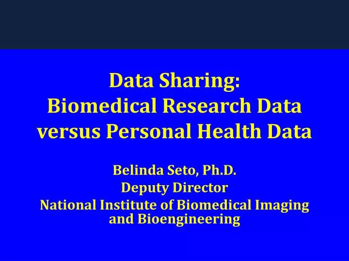 data sharing biomedical research data versus personal health data