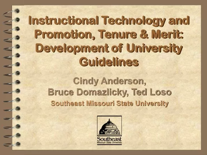 instructional technology and promotion tenure merit development of university guidelines