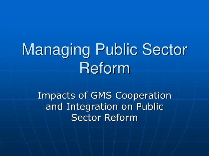 managing public sector reform