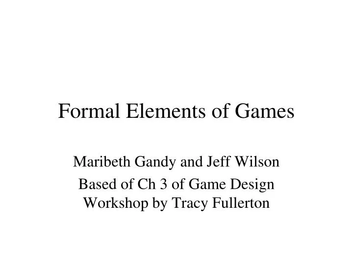 formal elements of games