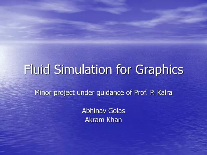 fluid simulation for graphics
