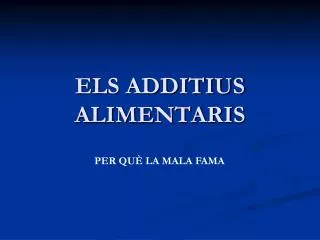 els additius alimentaris