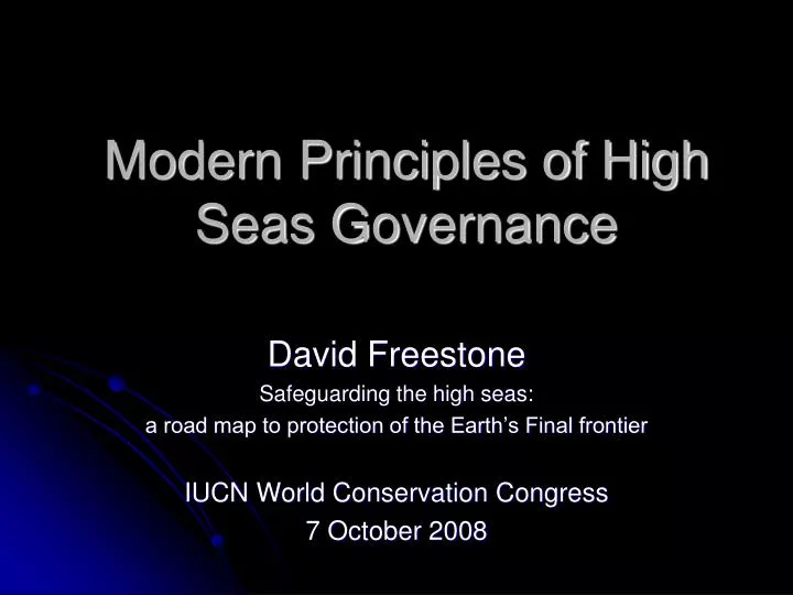 modern principles of high seas governance