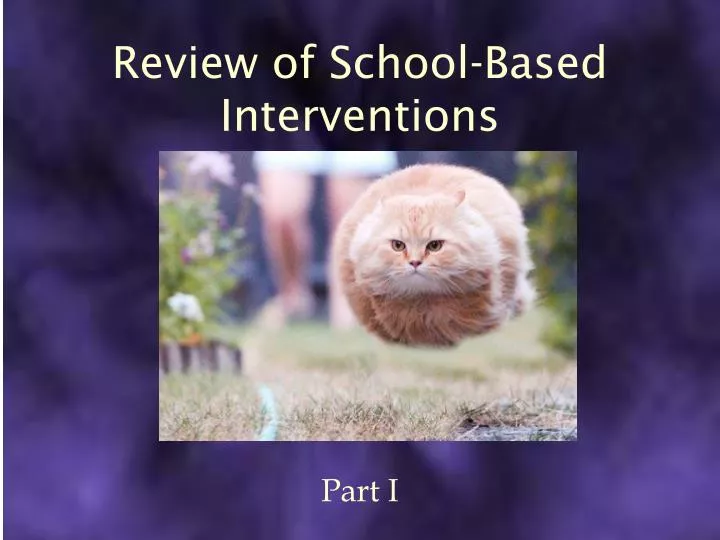 review of school based interventions