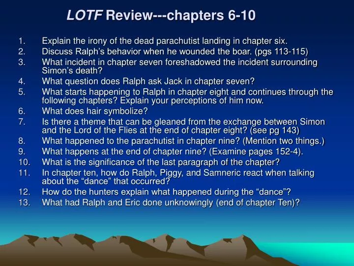 lotf review chapters 6 10