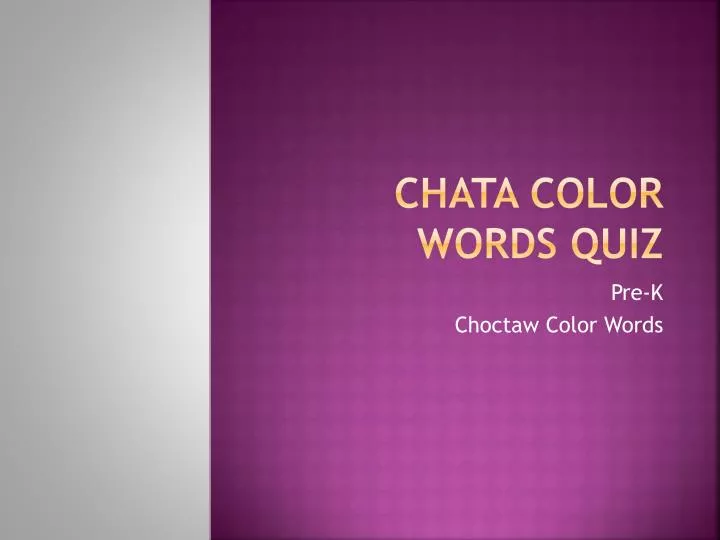 chata color words quiz