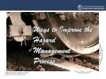 Hazard Management - slide 1