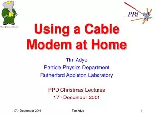 Using a Cable Modem at Home