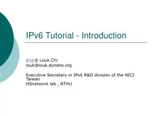 IPv6 Tutorial - Introduction