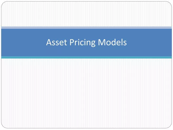 asset pricing models