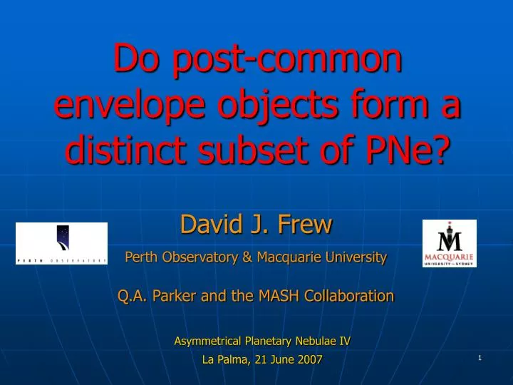do post common envelope objects form a distinct subset of pne