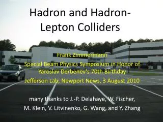 Hadron and Hadron-Lepton Colliders