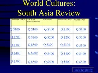 World Cultures: South Asia Review