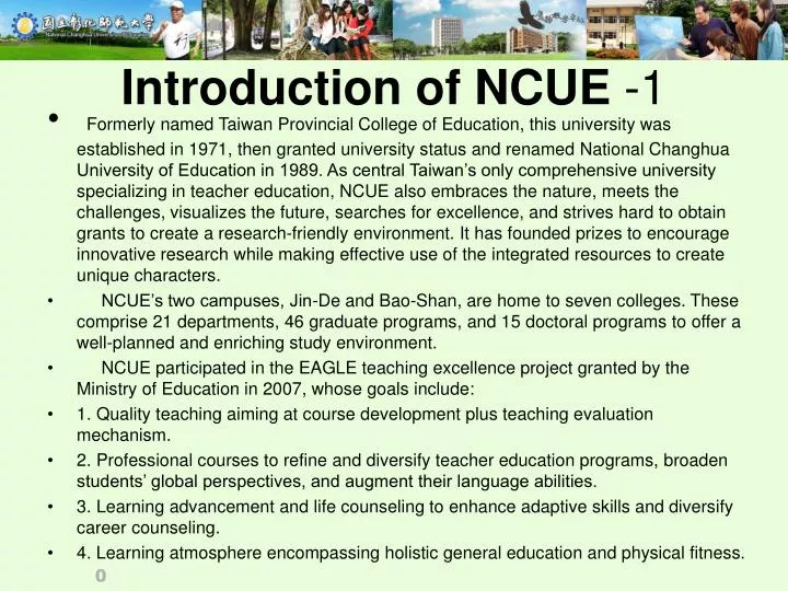 introduction of ncue 1
