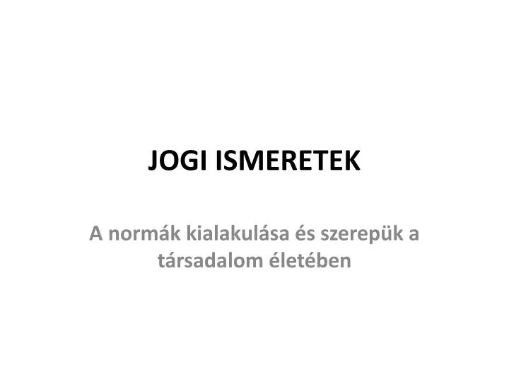 jogi ismeretek