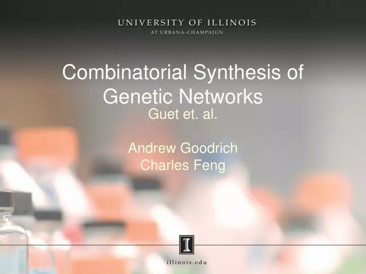 combinatorial synthesis of genetic networks