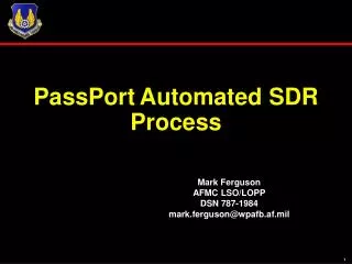 PassPort Automated SDR Process