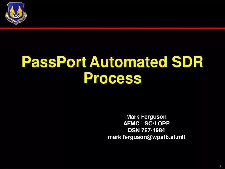 passport automated sdr process