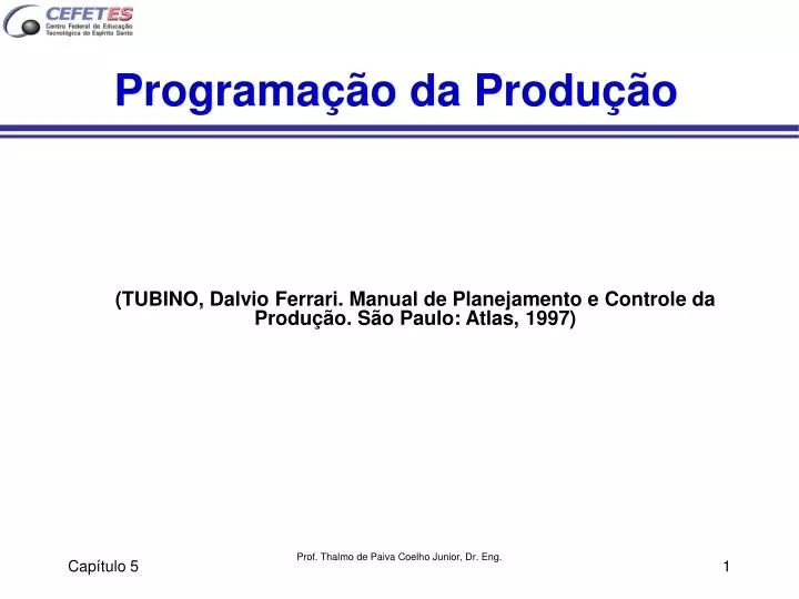 programa o da produ o