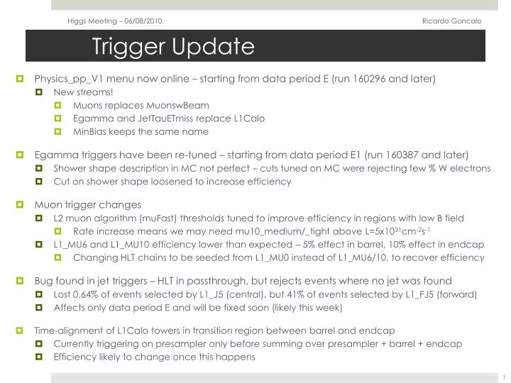 trigger update