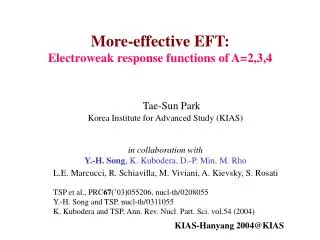 Tae-Sun Park Korea Institute for Advanced Study (KIAS) in collaboration with