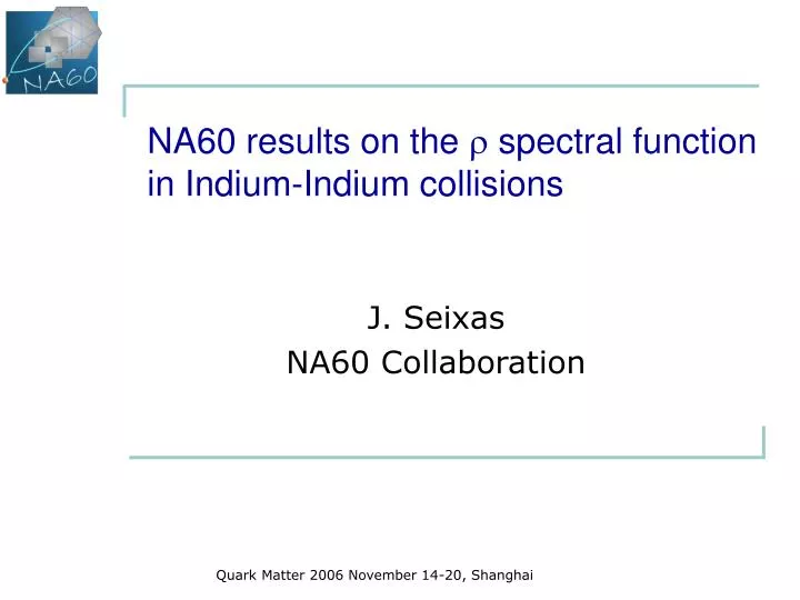 na60 results on the spectral function in indium indium collisions