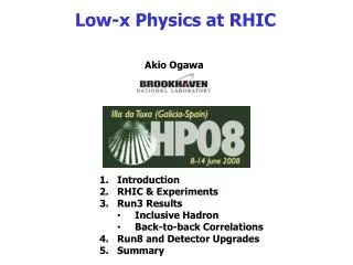 Low-x Physics at RHIC