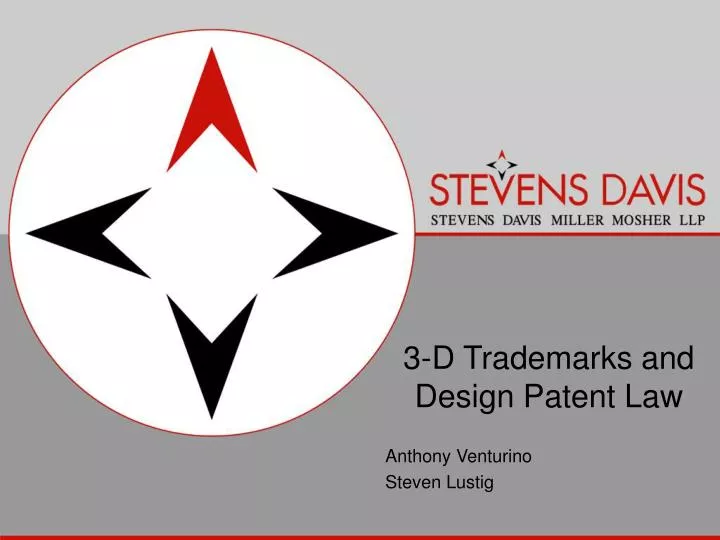 3 d trademarks and design patent law anthony venturino steven lustig