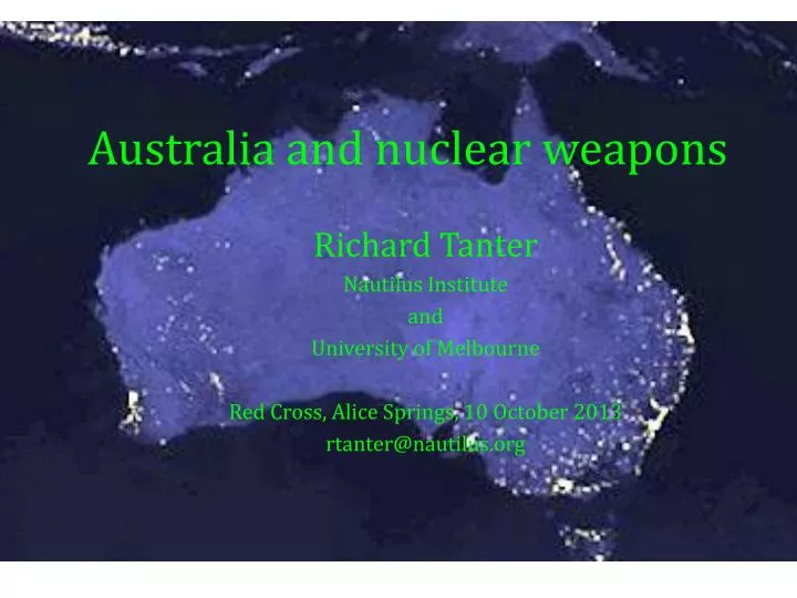 australia and nuclear weapons