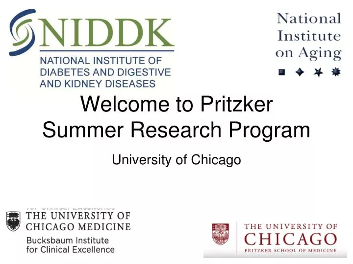 welcome to pritzker summer research program