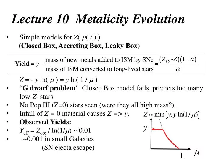 lecture 10 metalicity evolution