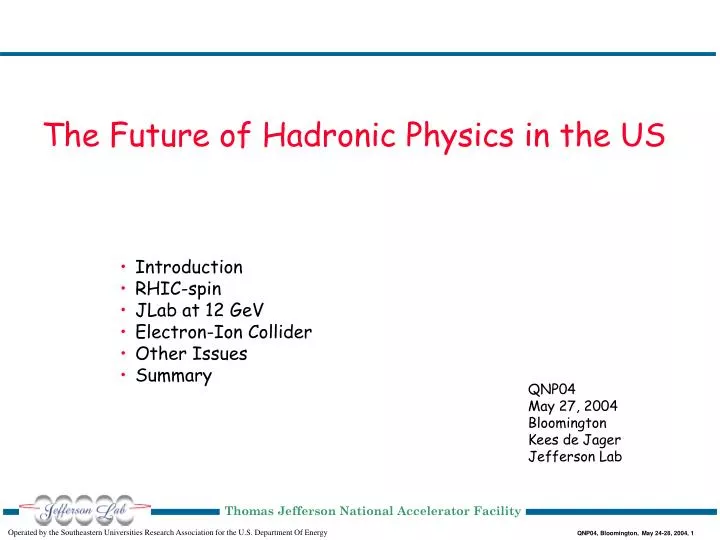 the future of hadronic physics in the us