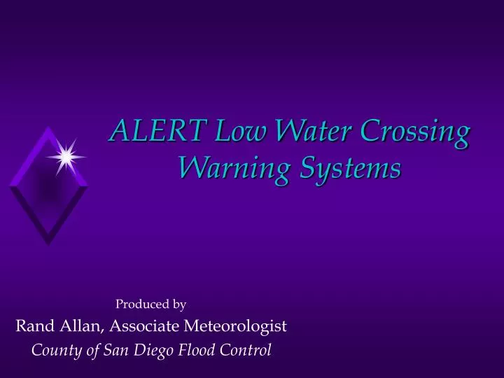 alert low water crossing warning systems