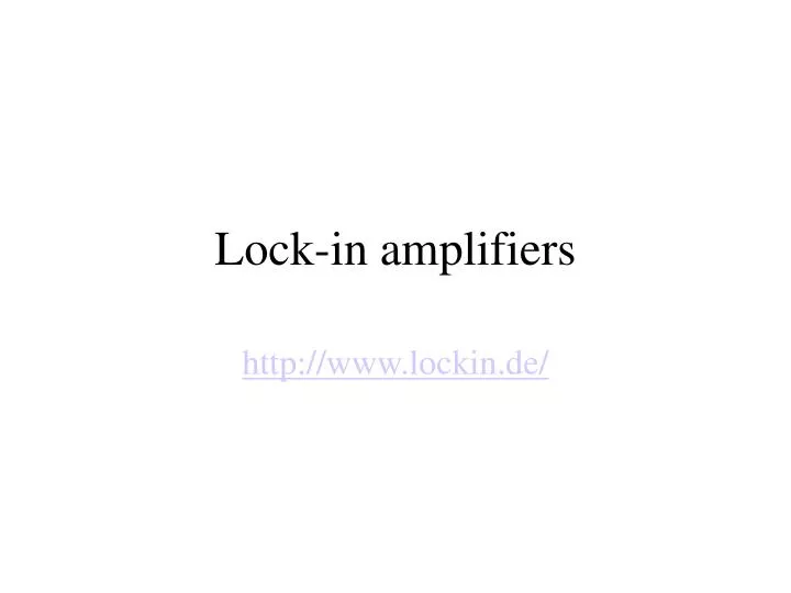 lock in amplifiers