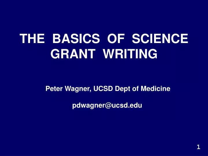 the basics of science grant writing