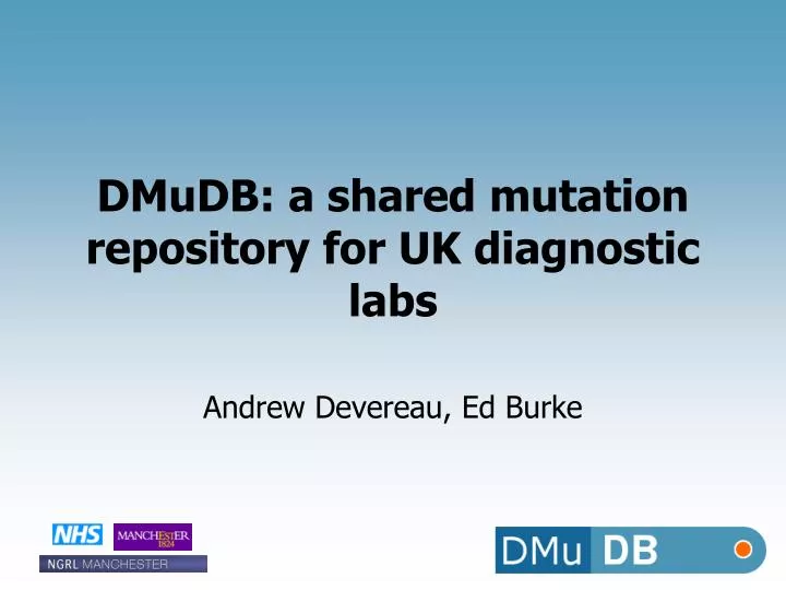 dmudb a shared mutation repository for uk diagnostic labs