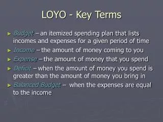 LOYO - Key Terms