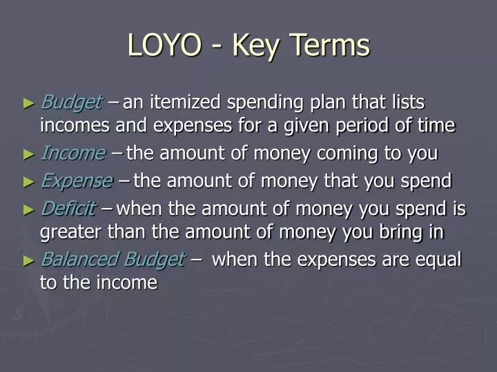 loyo key terms
