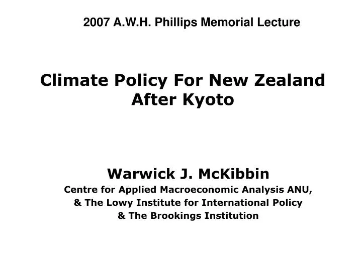 climate policy for new zealand after kyoto