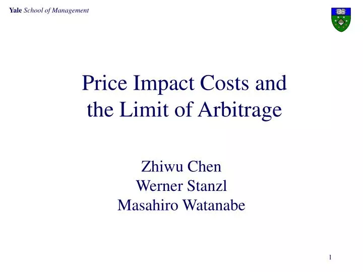 price impact costs and the limit of arbitrage