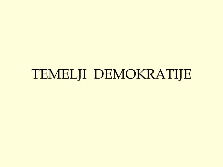 temelji demokratije