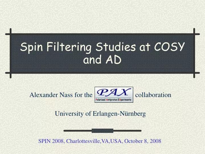 alexander nass for the collaboration university of erlangen n rnberg