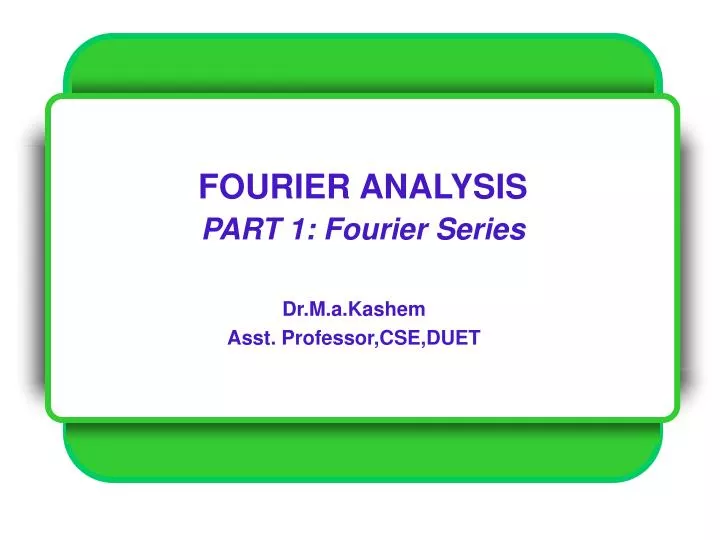 fourier analysis part 1 fourier series