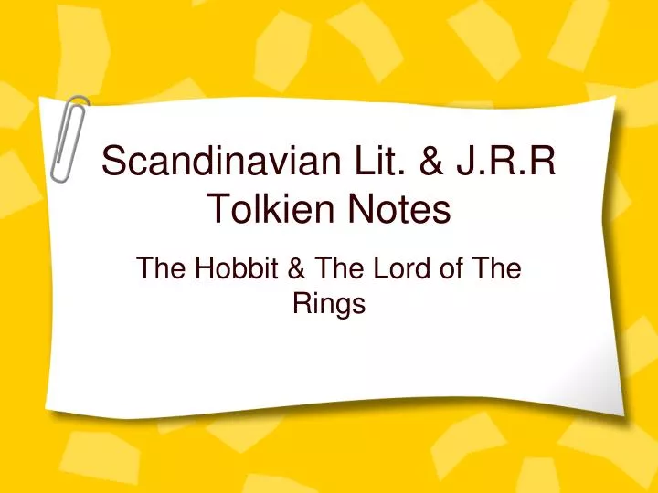 scandinavian lit j r r tolkien notes