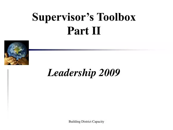 supervisor s toolbox part ii