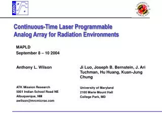 Continuous-Time Laser Programmable Analog Array for Radiation Environments