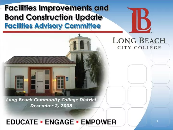 facilities improvements and bond construction update facilities advisory committee