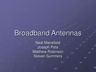 Broadband Antennas