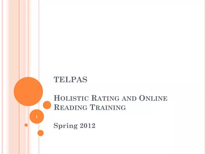 PPT TELPAS Holistic Rating and Online Reading Training PowerPoint